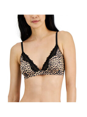 INC International Concepts Size Small Cheetah-Print Satin Bralette NWT